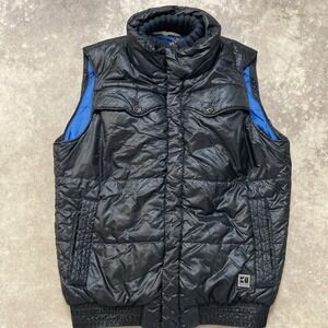 Boss Orange Vest Men Size 36R Black Thermore Rinnova Puffer Quilted Inner Pocket